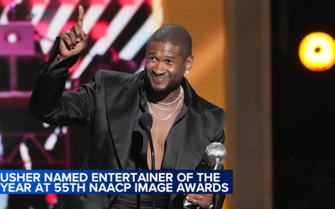 Usher, Fantasia Barrino, and ‘The Color Purple’ honored at the 55th NAACP Image Awards at the Shrine Auditorium in Los Angeles