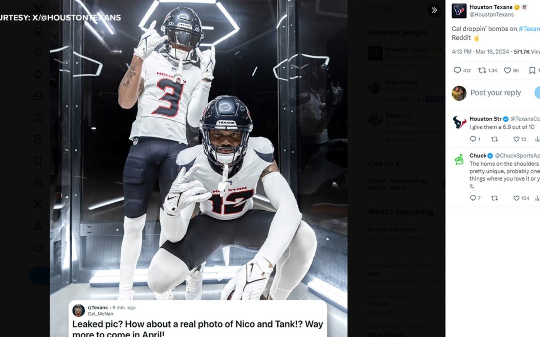 Texans CEO Cal McNair Teases New Uniforms on Reddit, Nico Collins and Tank Dell to Debut Them