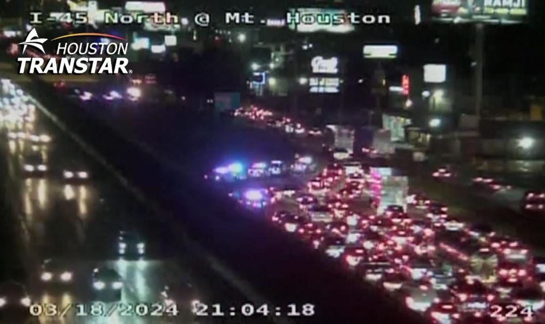 Fatal pedestrian accident on I-45 at West Road in Houston, Texas